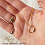 Sterling Silver Open Heart Necklace (Gold Plated)