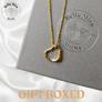 Sterling Silver Open Heart Necklace (Gold Plated)