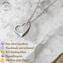 Sterling Silver Open Heart Necklace (Rhodium)