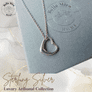 Sterling Silver Open Heart Necklace (Rhodium)