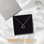Sterling Silver Open Heart Necklace (Rhodium)