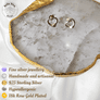 Sterling Silver Open Heart Studs (Rhodium Plated)