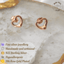 Sterling Silver Open Heart Studs (Rose Gold Plated)
