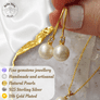 Sterling Silver Pearl & Crystal Earrings (Gold Plated)