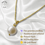 Sterling Silver Pearl & Crystal Necklace (Gold Plated)