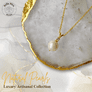 Sterling Silver Pearl & Crystal Necklace (Gold Plated)