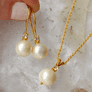 Sterling Silver Pearl & Crystal Necklace (Gold Plated)