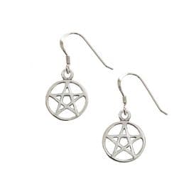 Sterling Silver Pentagram Earrings