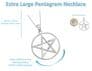 Sterling Silver Pentagram Necklace - Large