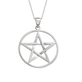 Sterling Silver Pentagram Necklace - Large
