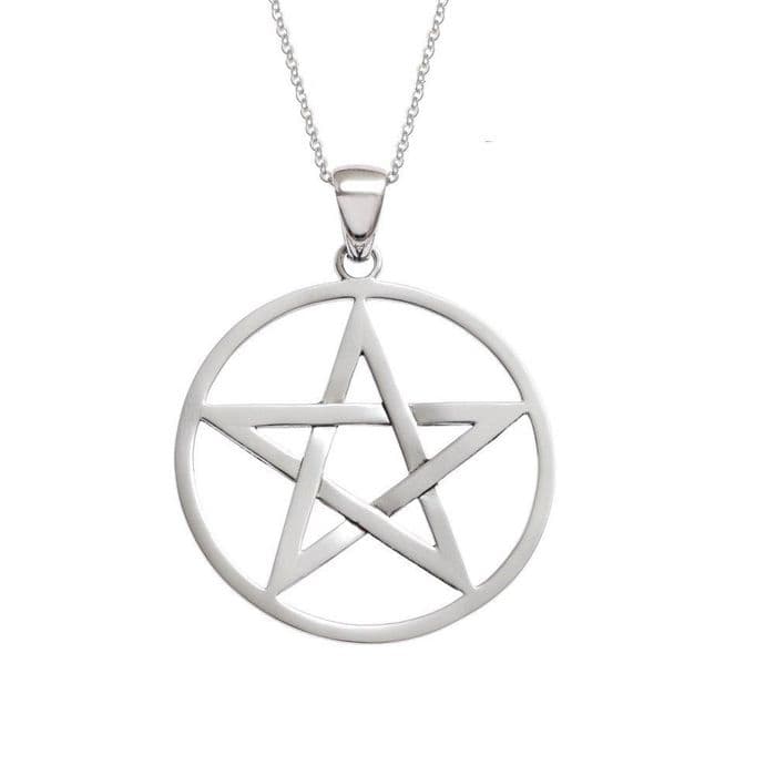 Sterling Silver Pentagram Necklace - Large