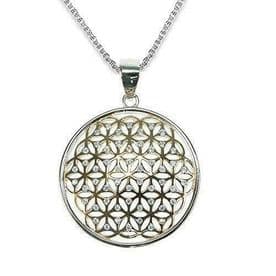 Sterling Silver Rose Gold Flower of Life Necklace