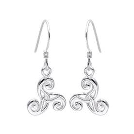 Sterling Silver Triskele Earrings
