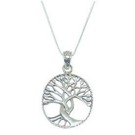 Sterling Silver Twisted Tree of Life Necklace