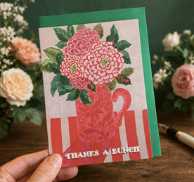 Thanks A Bunch Floral Greeting Card (Hand Illustrated)