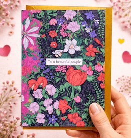 To a Beautiful Couple - Wedding / Congratulations / Anniversary Card (Hand Illustrated)