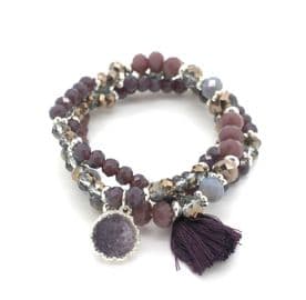 Triple Layer Amethyst Druzy Bracelet