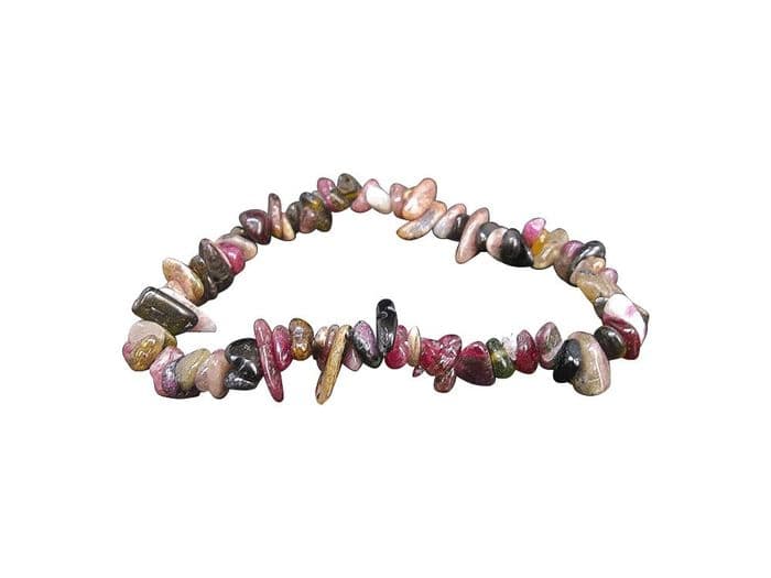 Watermelon Tourmaline Chips Bracelet