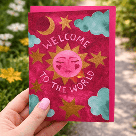 Welcome to the World - New Baby Card (Hand Illustrated)