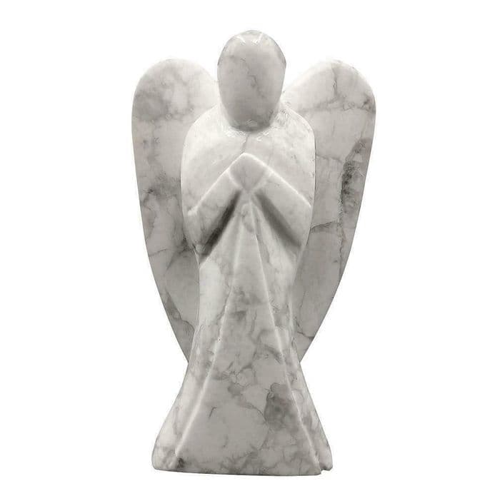 White Turquoise Howlite Angel (Medium 2inch)
