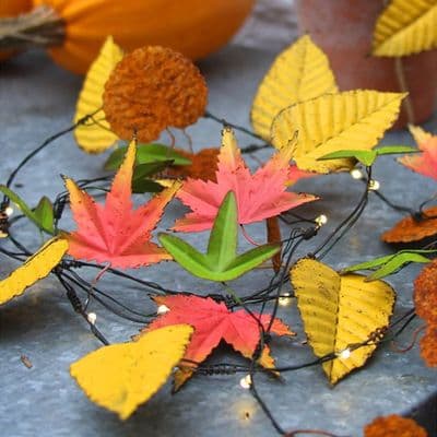 Autumn Leaves Handmade Metal String Lights