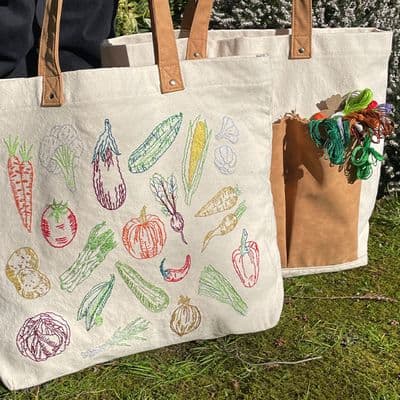 Chasing Threads Stitch Your Vegetables Tote Bag