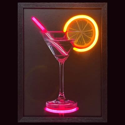 Cocktail Framed Neon Wall Art