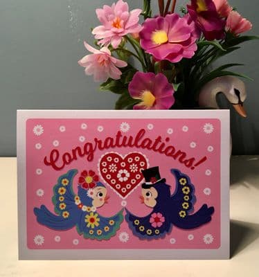 Congratulations Wedding Birds Card