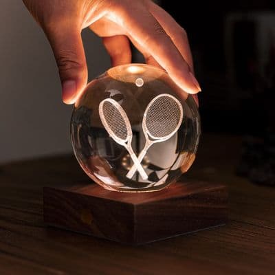 Gingko Design Amber 3D Crystal Ball Light