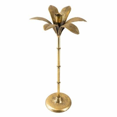 Gold Palm Tree Candle Holder