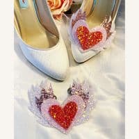 Hand-Made Angel Heart Shoe Clips (Made to Order)