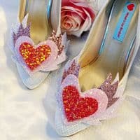 Hand-Made Angel Heart Shoe Clips (Made to Order)