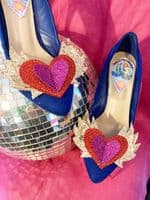 Hand-Made Flaming Heart Shoe Clips (Made to Order)