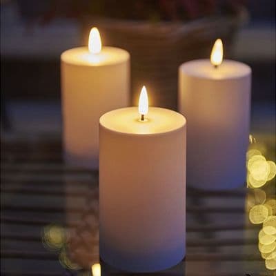 Indoor / Outdoor LED Pillar Candles (Set of 2)