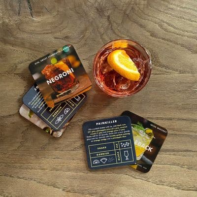 Iron & Glory Mixologist Cocktail Recipe Coasters