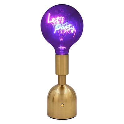 Let's Party Retro Neon Brass Lamp