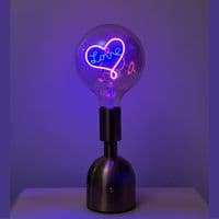 Love Retro Neon Brass Lamp