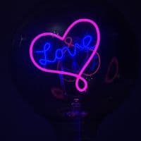 Love Retro Neon Brass Lamp