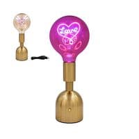 Love Retro Neon Brass Lamp
