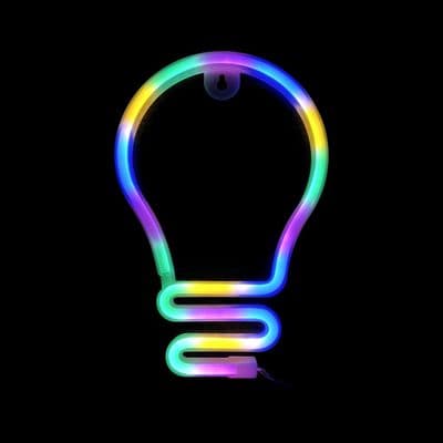 Multi-Coloured Lightbulb Neon Sign