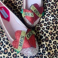 Personalised Heart Tattoo Banner Shoe Clips (Hand-Made to Order)