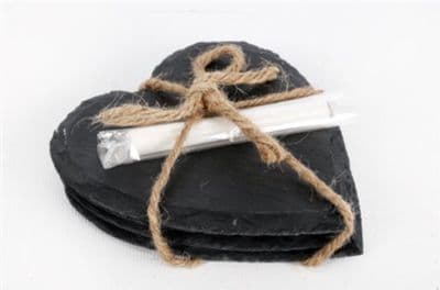 Set of 4 Stone Heart Coasters