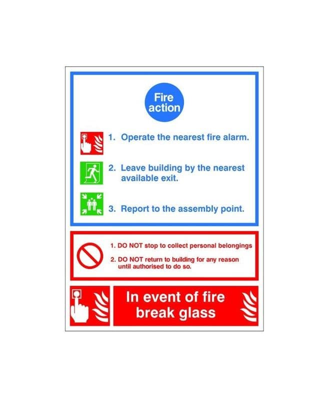 Fire Action Sign - Fire Action Notice - Fire Instruction Sign - Fire Point Sign