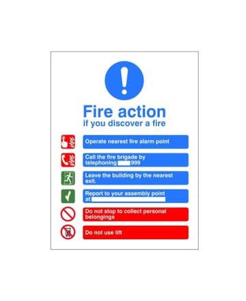 Fire Action Sign ACT 15
