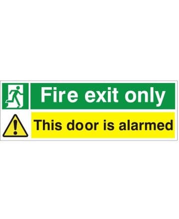 Fire Exit Door Alarmed Sign