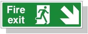 Fire Exit Down Right Sign