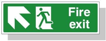 Fire Exit Up Left Sign