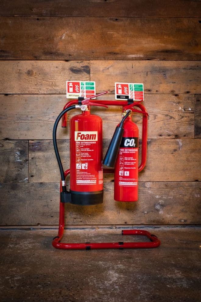 Fire Extinguishers & Tubular Stand, Signs & Clips Combo