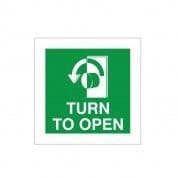 Turn To Open Anti-Clockwise Instruction Sign