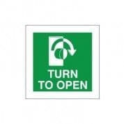 Turn To Open Clockwise Instruction Sign